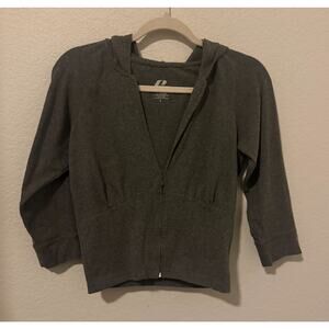 Prospirit Women’s Gray Zip-Up Hoodie Small Lightweight Athletic Jacket